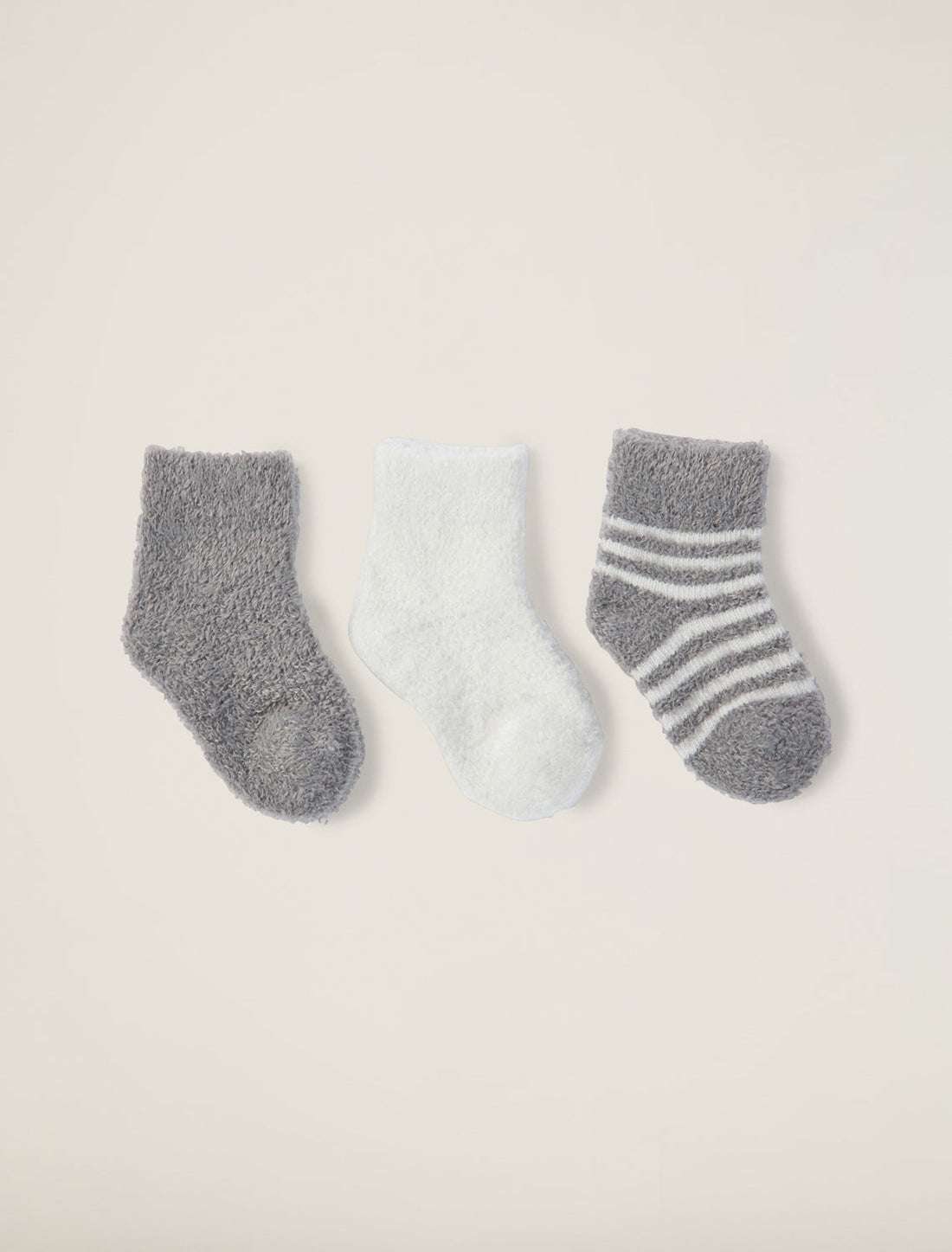 Barefoot Dreams CozyChic Lite® Infant Sock Set: Pewter/Pearl