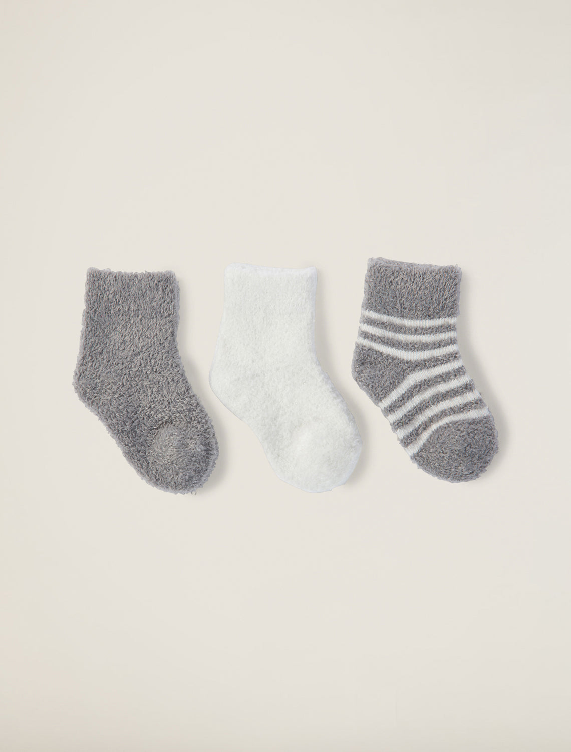 Barefoot Dreams CozyChic Lite® Infant Sock Set: Pewter/Pearl