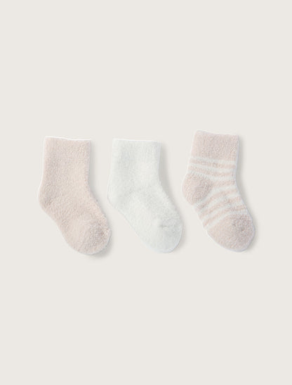 Barefoot Dreams CozyChic Lite® Infant Sock Set: Pink/Pearl