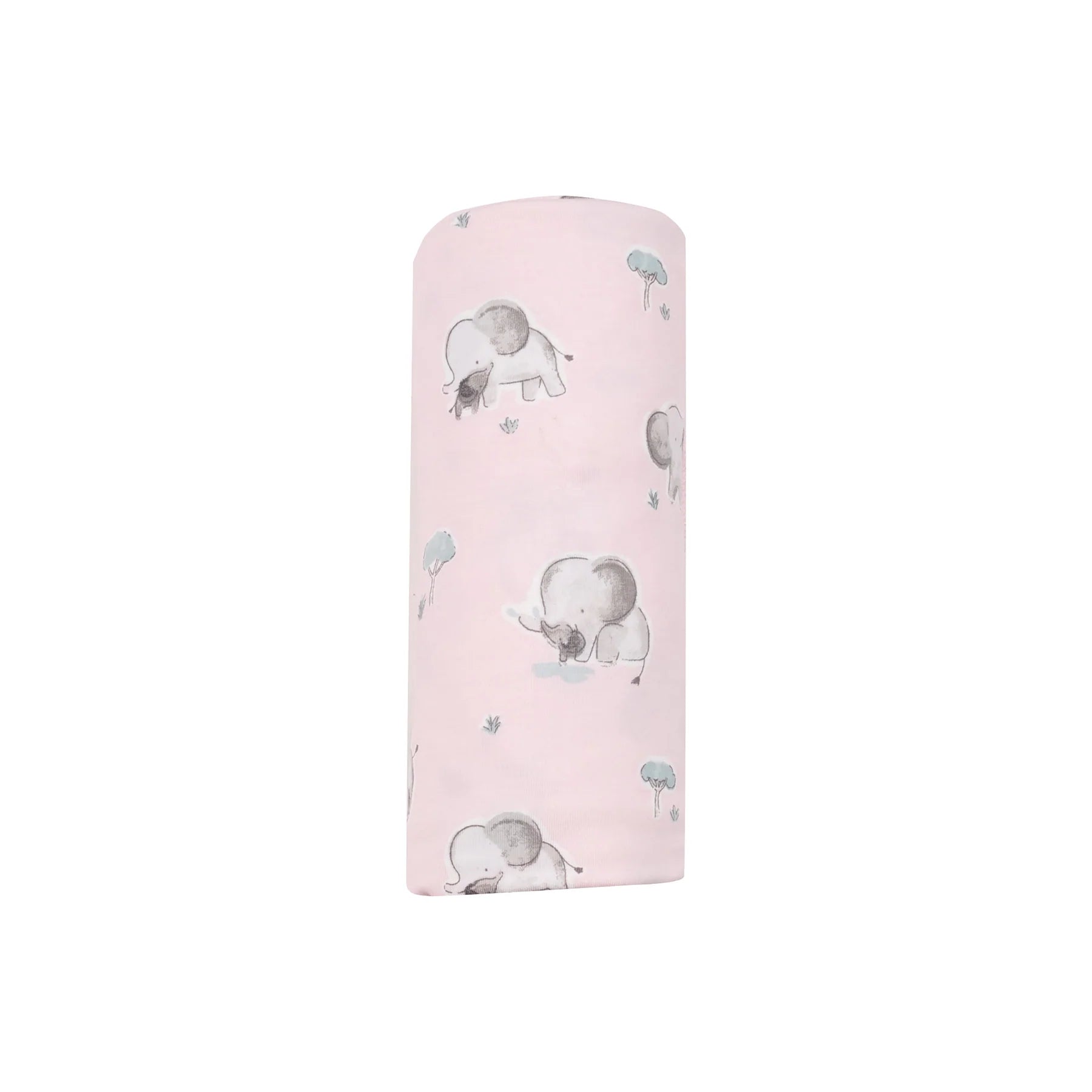 Grey Elephants (Pink) Swaddle Blanket