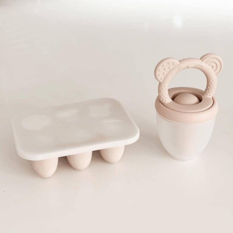 Food &amp; Fruit Pacifier Feeder &amp; Freezer Tray (Mist-Taupe) 3pc