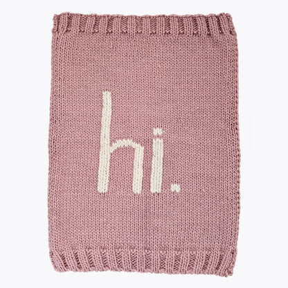 Huggalugs hi. Hand Knit Blanket: Rosy Pink