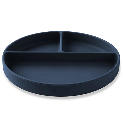 Baby Plate with Suction and Divided Portions - Navy