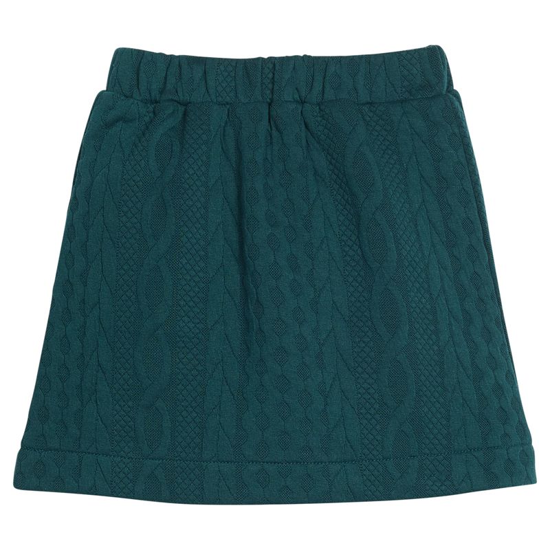 Quilted Mini Skirt: Emerald Cable