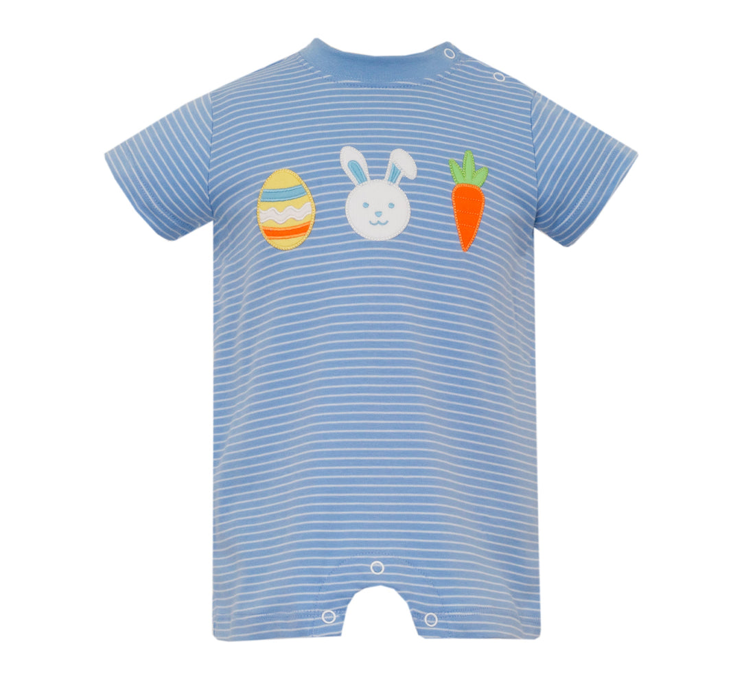 Boys Egg, Bunny, Carrot Applique Romper