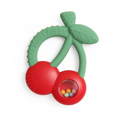 Bitzy Shake™ Silicone Teether with Rattle: Goose