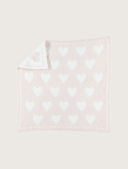 Barefoot Dreams CozyChic® Dream Receiving Blanket: Pink with Hearts