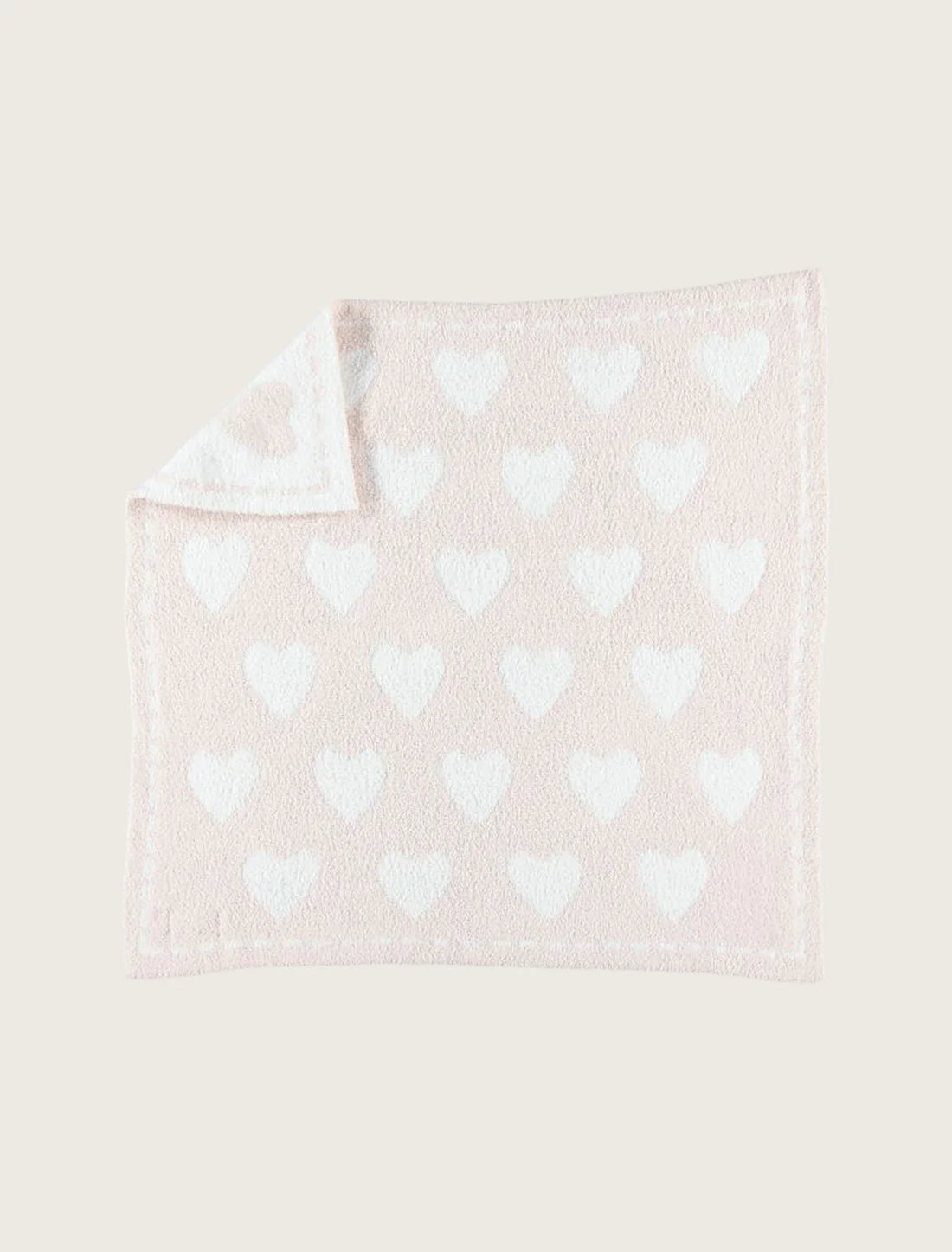 Barefoot Dreams Receiving Blanket: Pink with Hearts