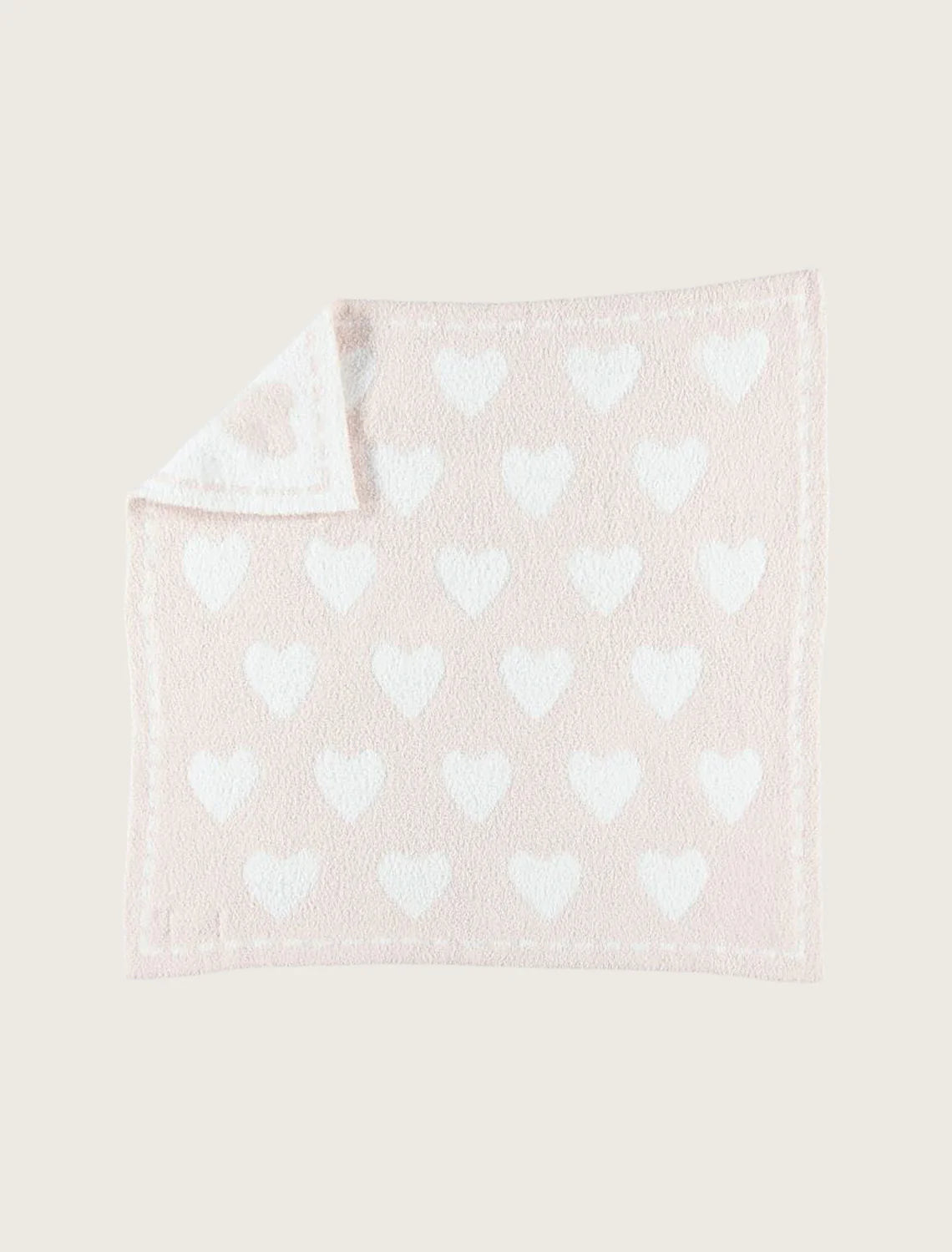 Barefoot Dreams Receiving Blanket: Pink with Hearts