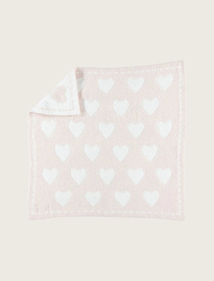 Barefoot Dreams Receiving Blanket: Pink with Hearts