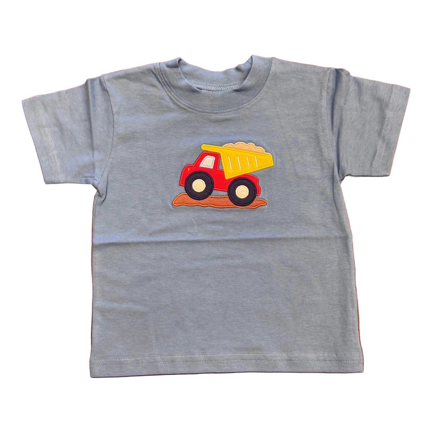 Boys Medium Blue SS T-Shirt with Dump Truck Applique