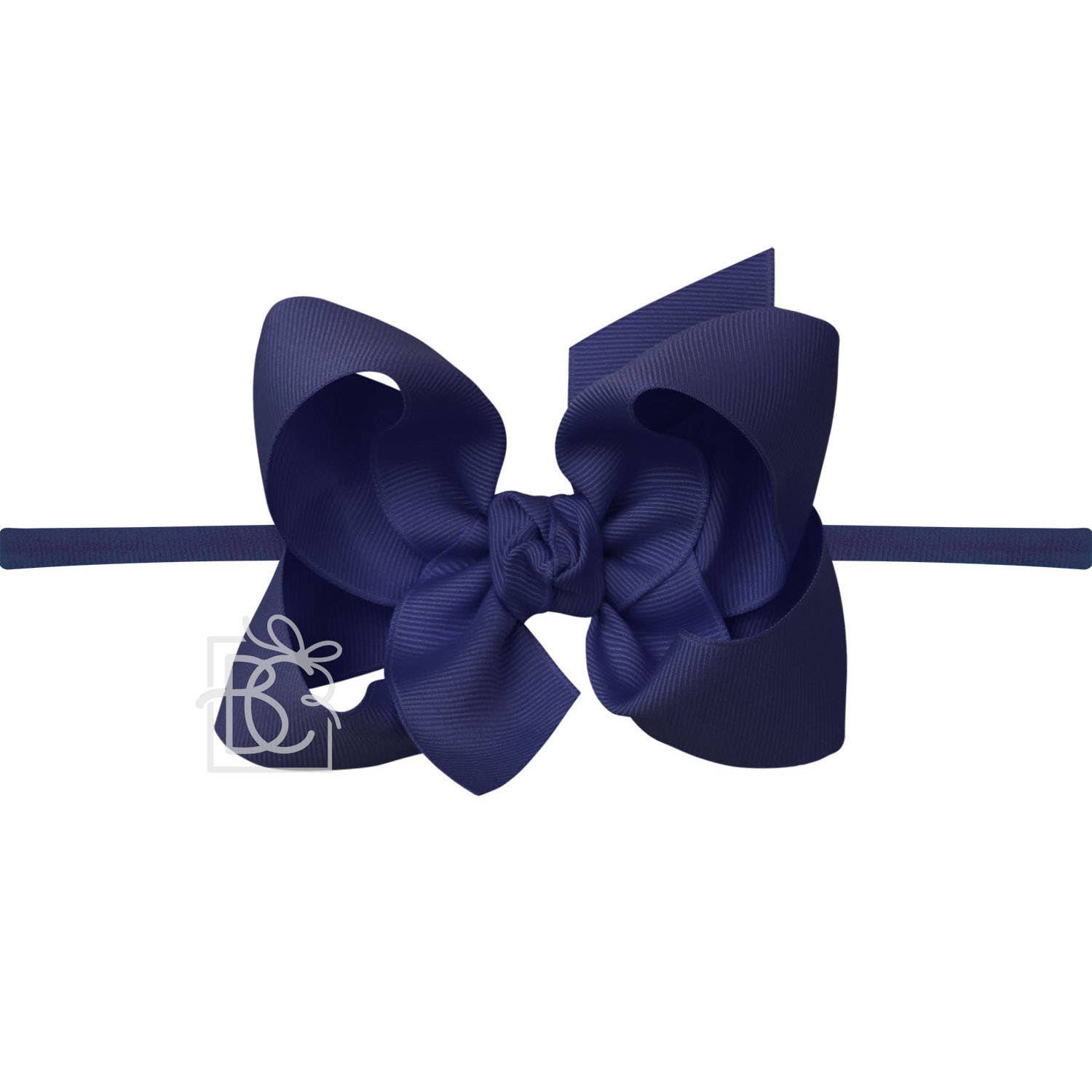 4.5&quot; Infant Headband Hairbow: Navy