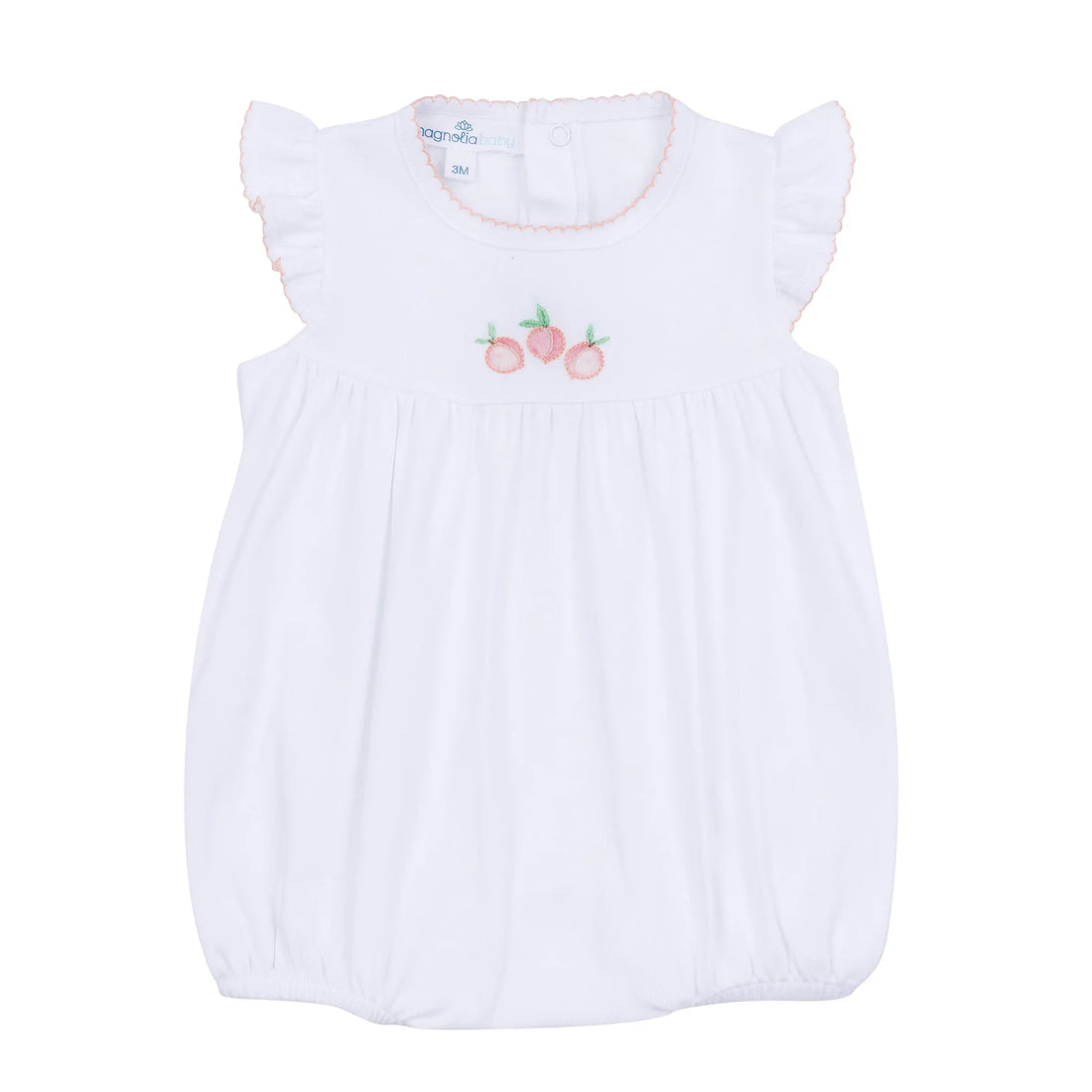 Summer Peaches Embroidered Bubble