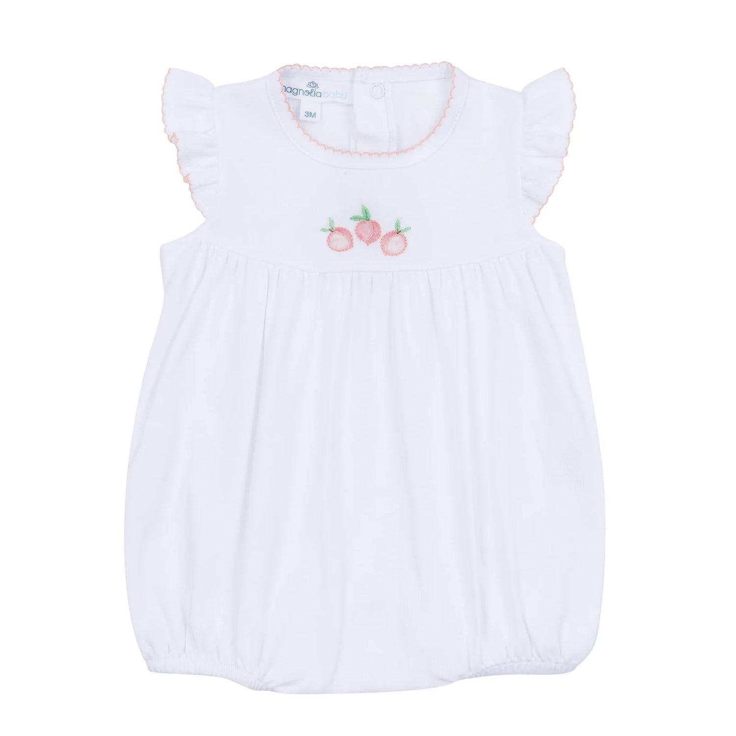 Summer Peaches Embroidered Bubble