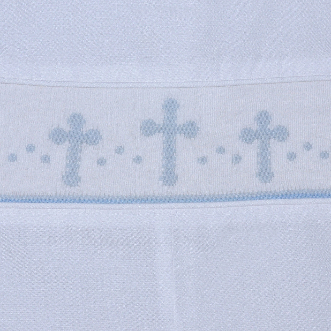 White Thomas Boy Bubble with Cross Smocking