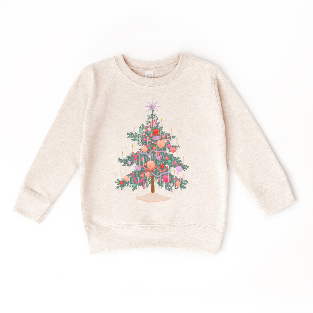 Christmas Tree Pullover Sweatshirt: Natural Heather