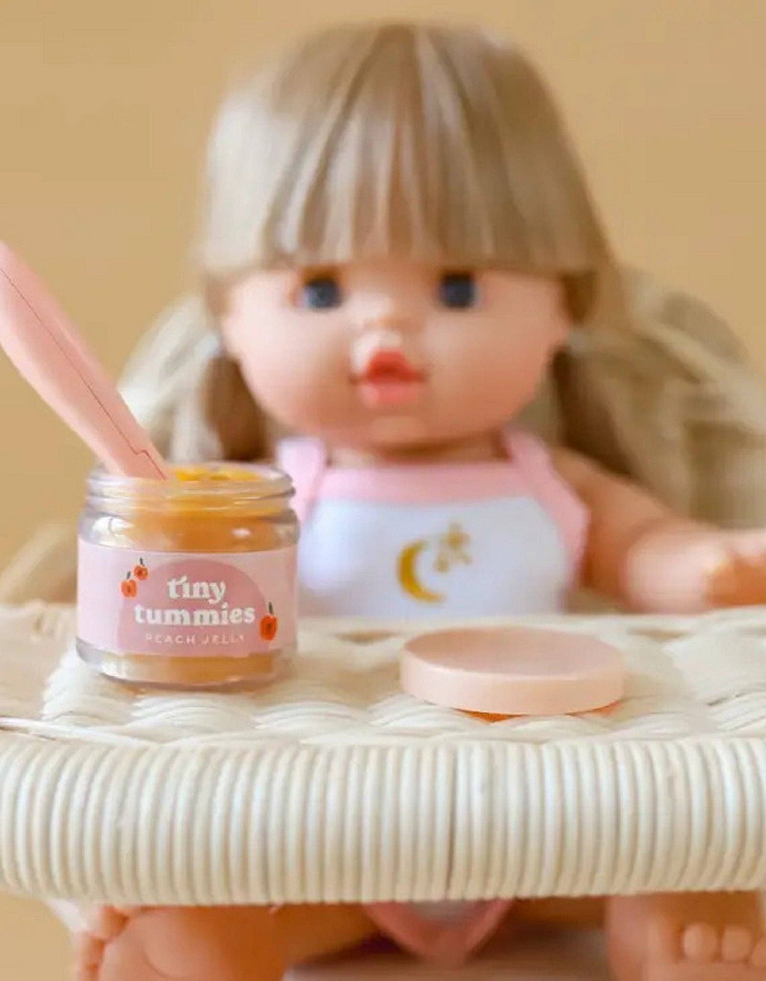 Tiny Tummies Strawberry Jelly Baby Doll Food with Jar and spoon