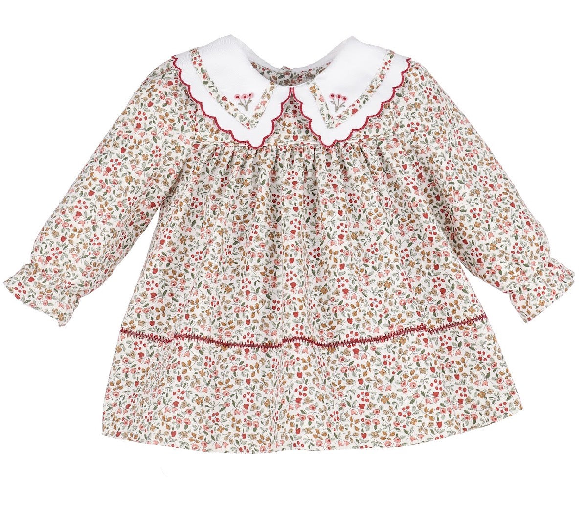 Claret Berries &amp; Blooms Dress: Red