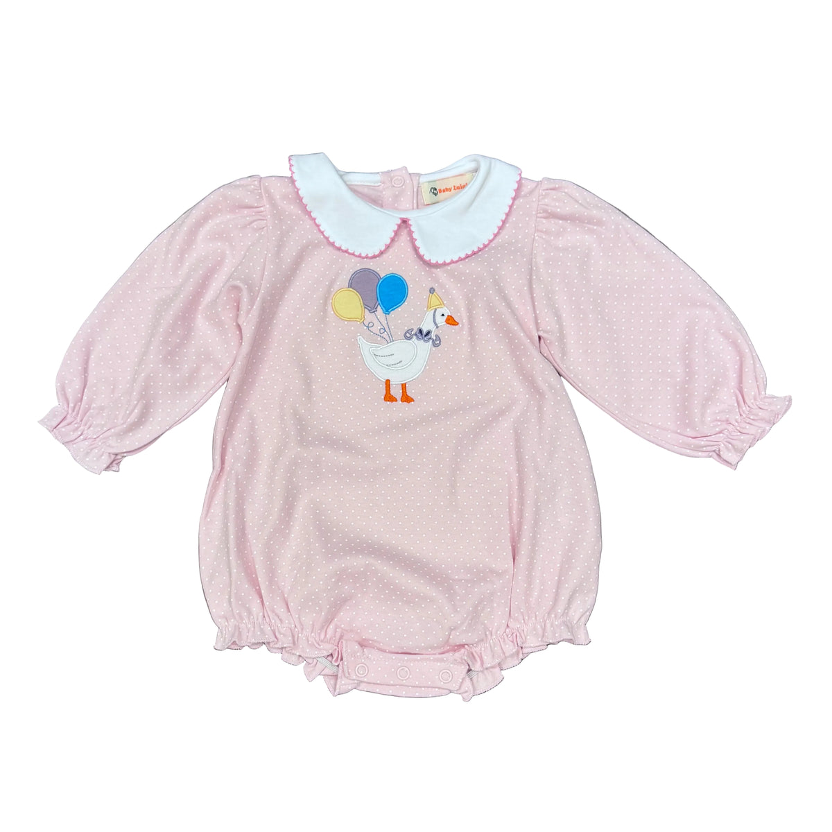 Girls LS Peter Pan Bubble wiht Silly Goose Applique