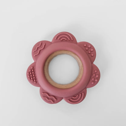 Garden Party Teether Collection - Flower: Petunia Pink