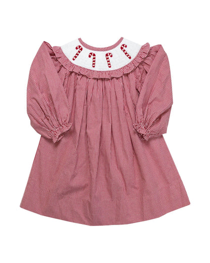 Candy Cane Smocked Dress