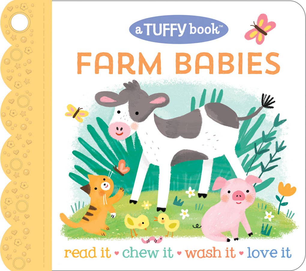 Tuffy Teether Indestructible Book: Farm Babies