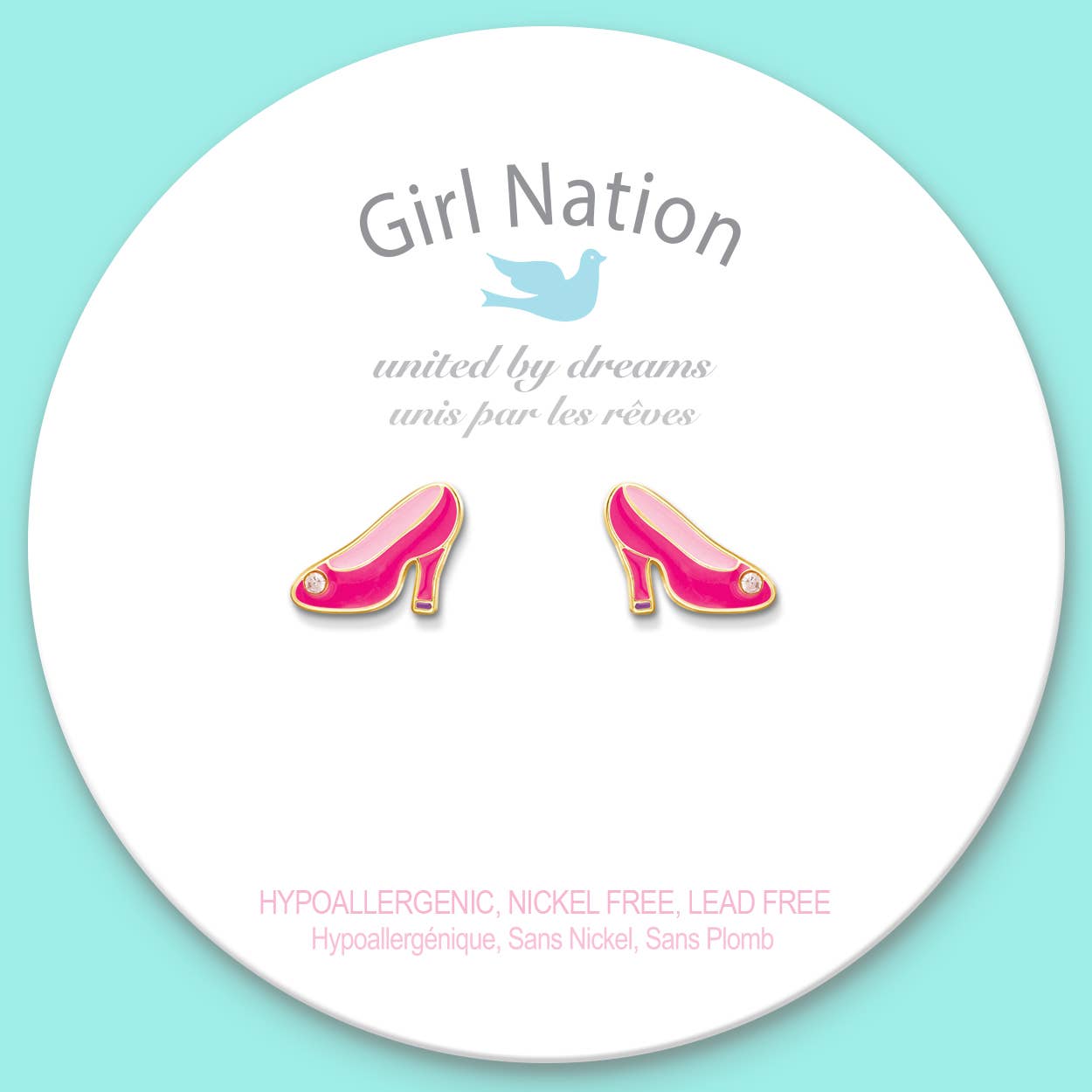 Hot Pink Heels Cutie Stud Earrings