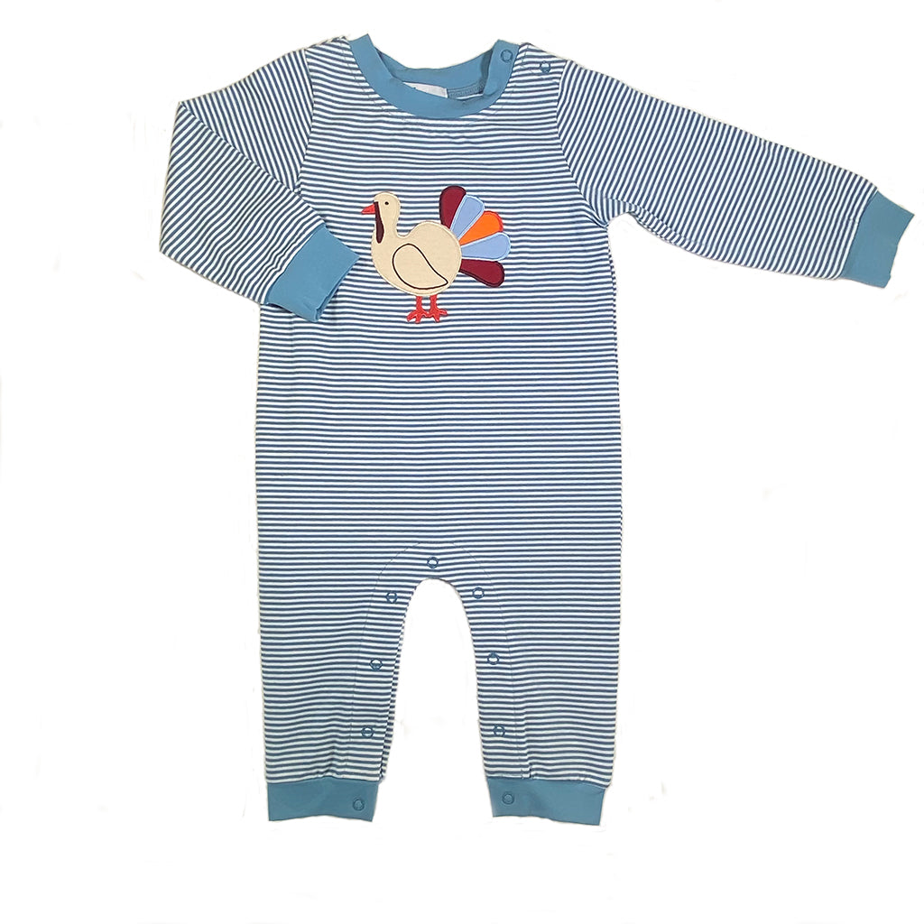 Boys Turkey Applique Long Romper