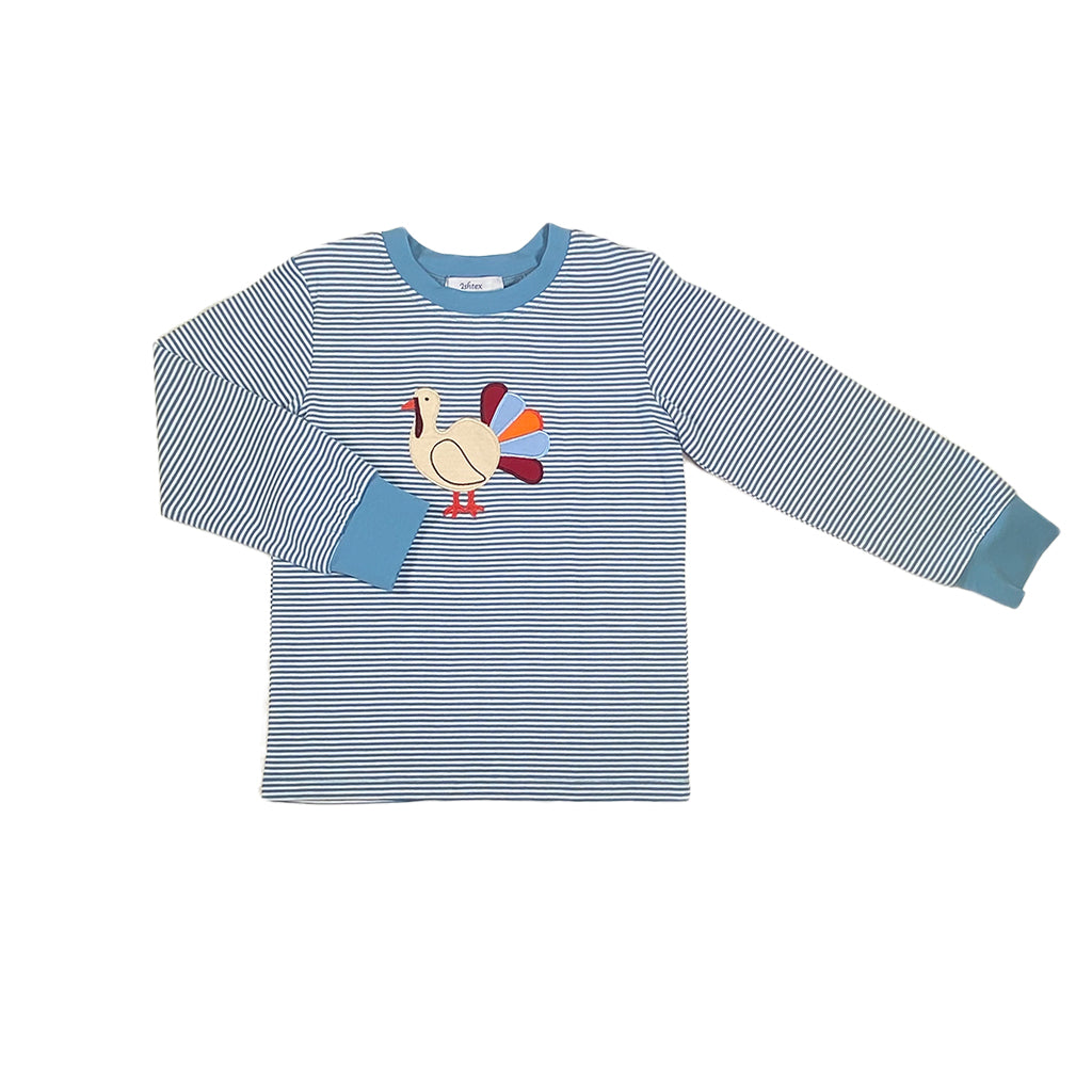 Boys Turkey Applique LS T-Shirt