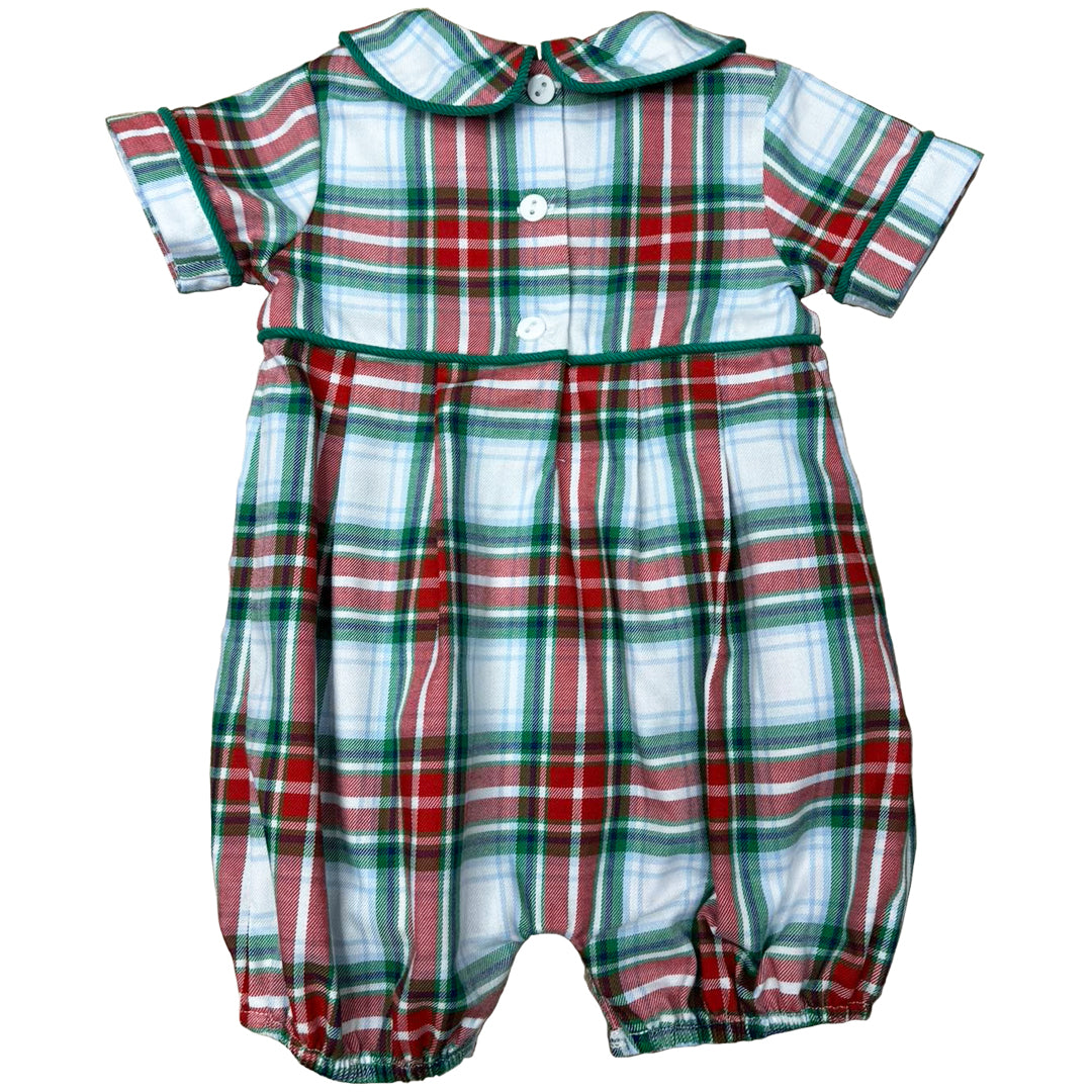 Red/Green Plaid Boys Romper