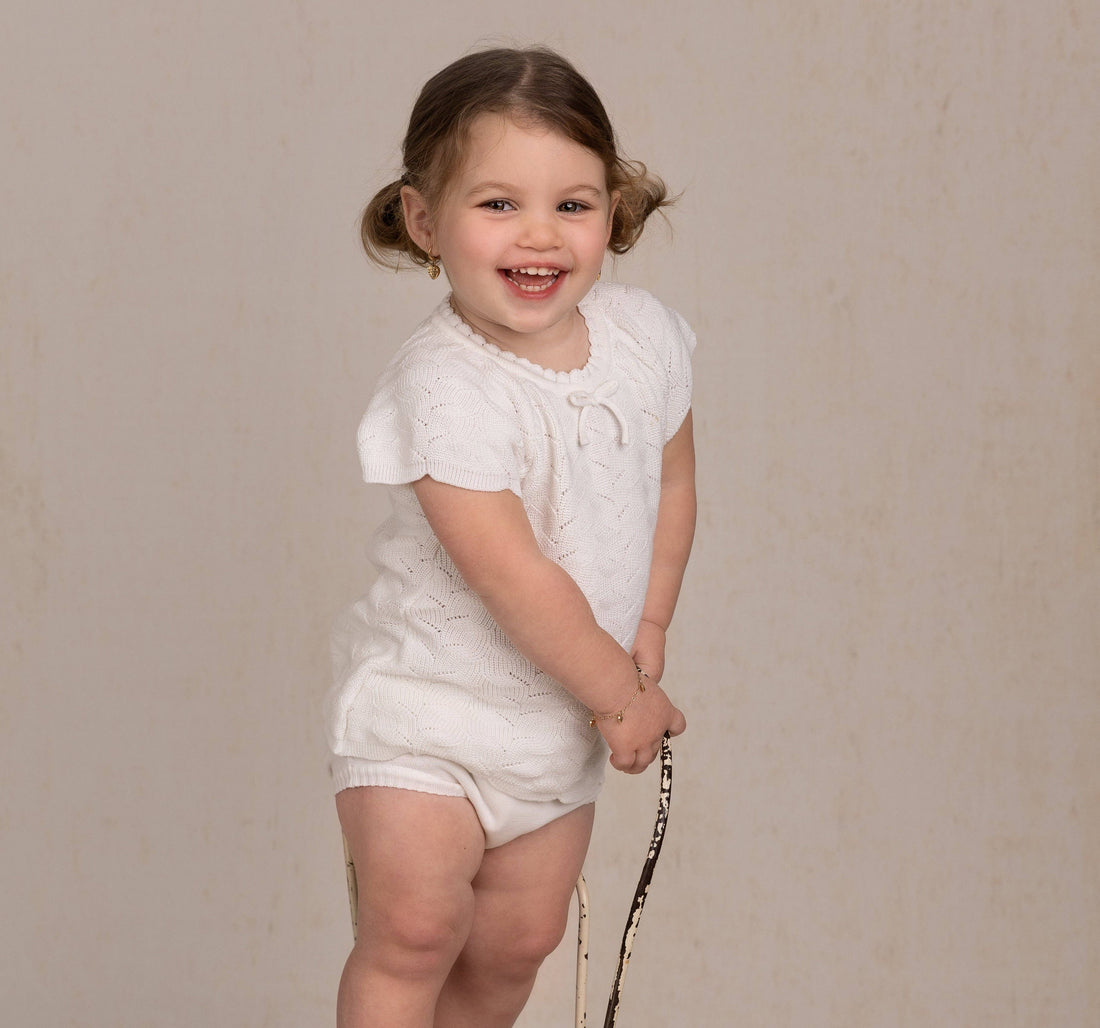 Baby &amp; Toddler Girls Ivory Lacy Knit Set: Ivory