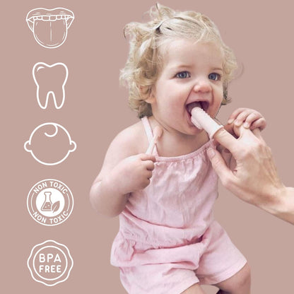 Baby Finger Toothbrush &amp; Tongue Cleaner Oral Set - Ivory