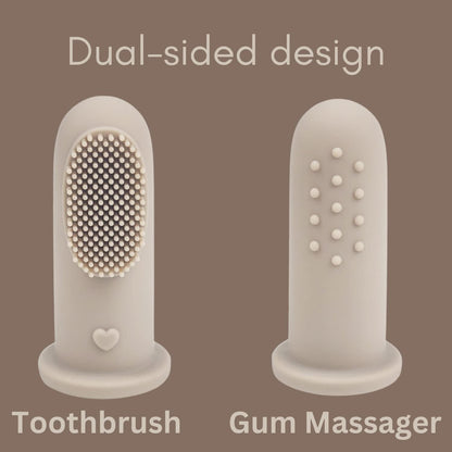 Baby Finger Toothbrush &amp; Tongue Cleaner Oral Set - Sand