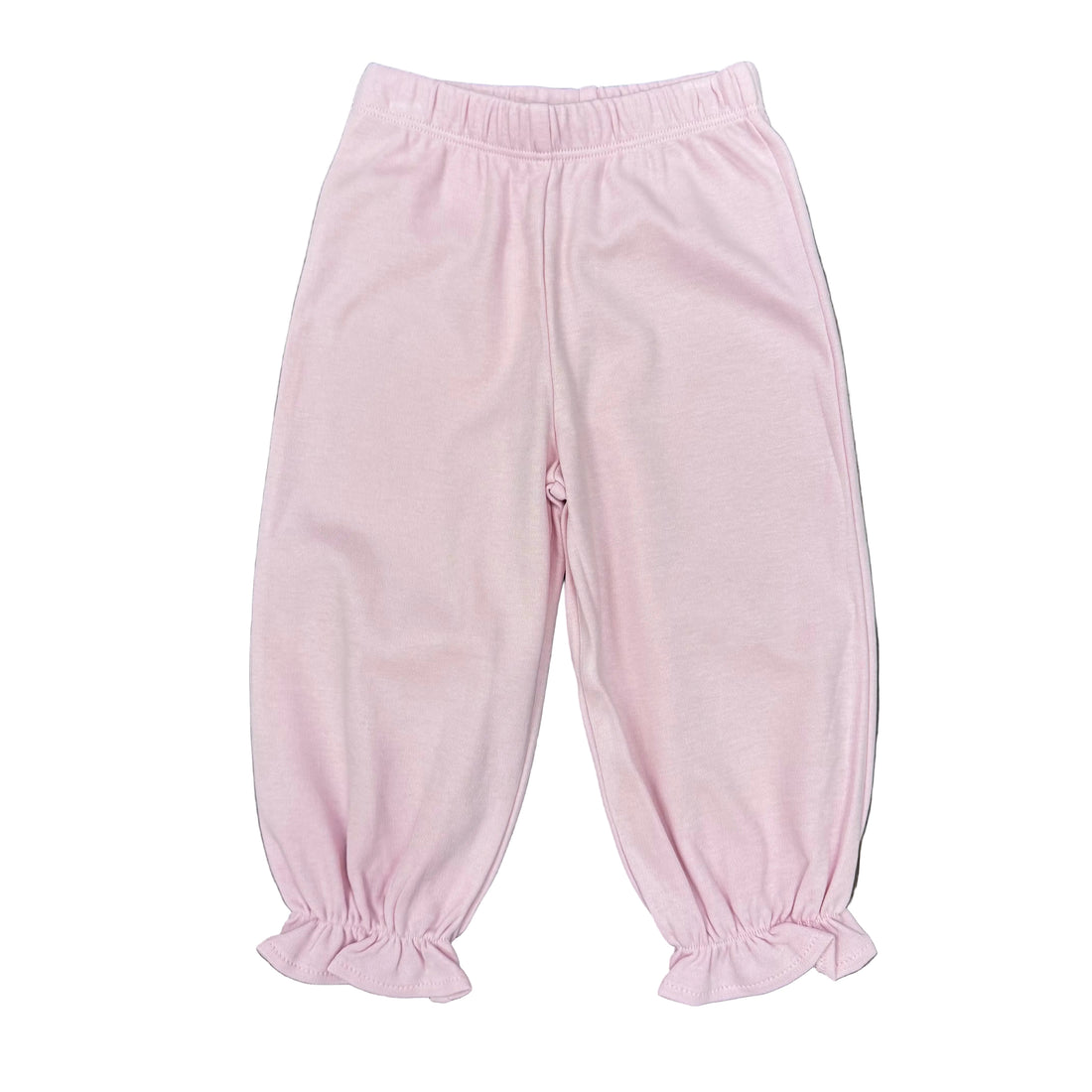 Girls Solid Ruffle Bloomer Pants: Light Pink