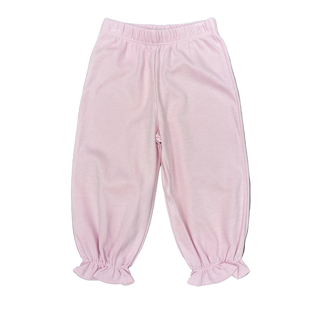 Girls Solid Ruffle Bloomer Pants: Light Pink