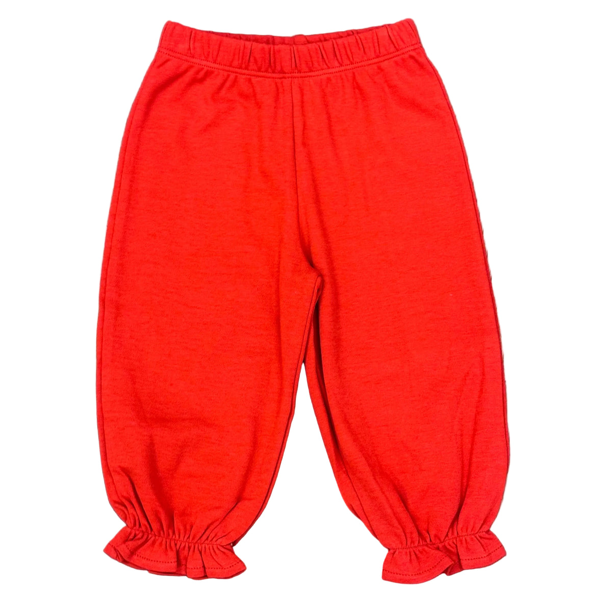 Girls Solid Ruffle Bloomer Pants: Deep Red