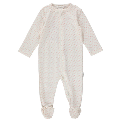 Pimalu Zipper Footie: Hand Drawn Flowers