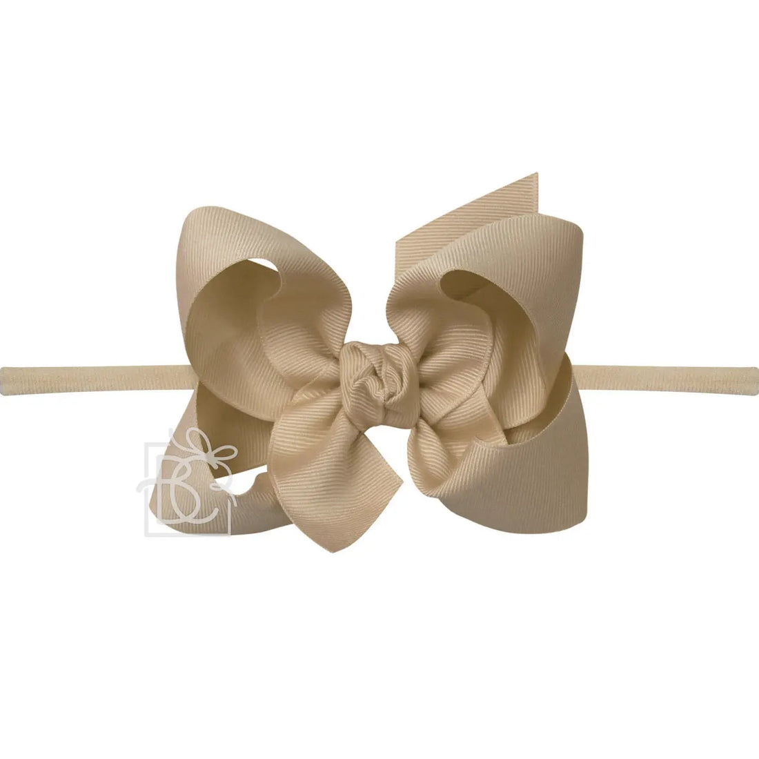 4.5&quot; Infant Headband Hairbow: Oatmeal