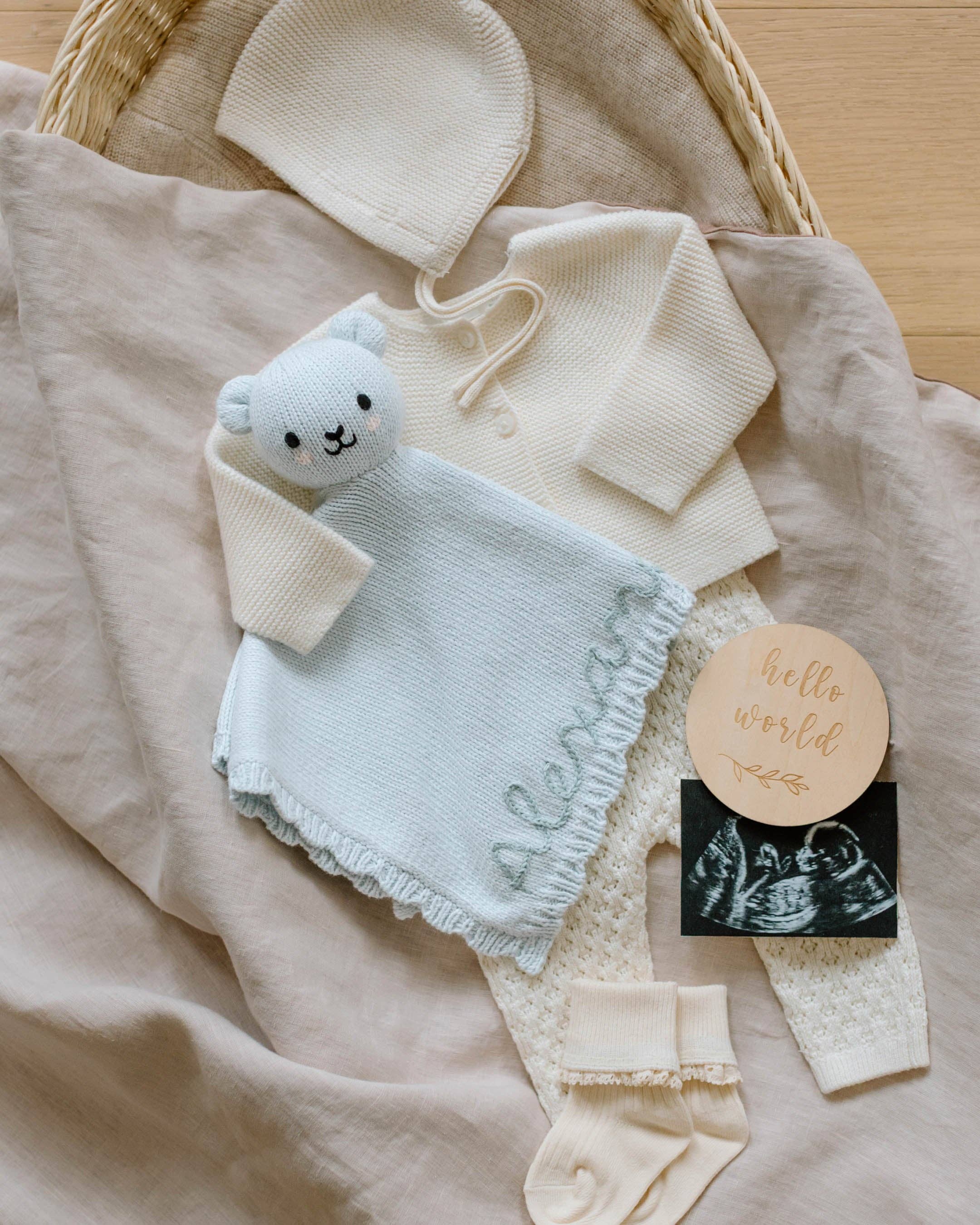 Cuddle + Kind Baby Bear Lovey: Baby Blue