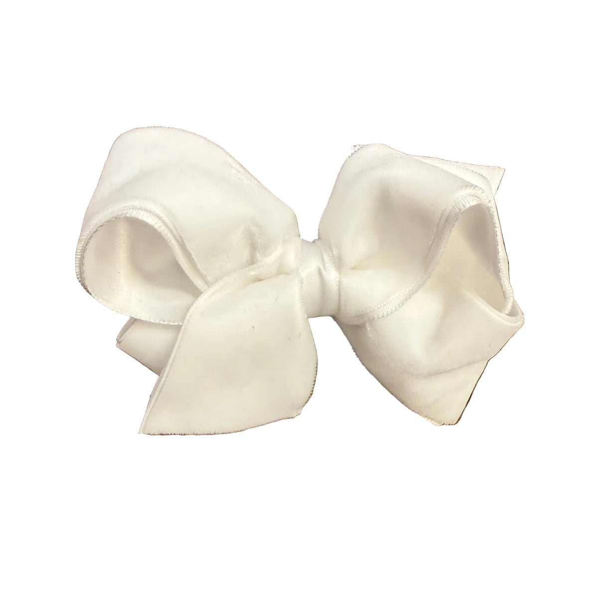 Small Classic Velvet Bow: White