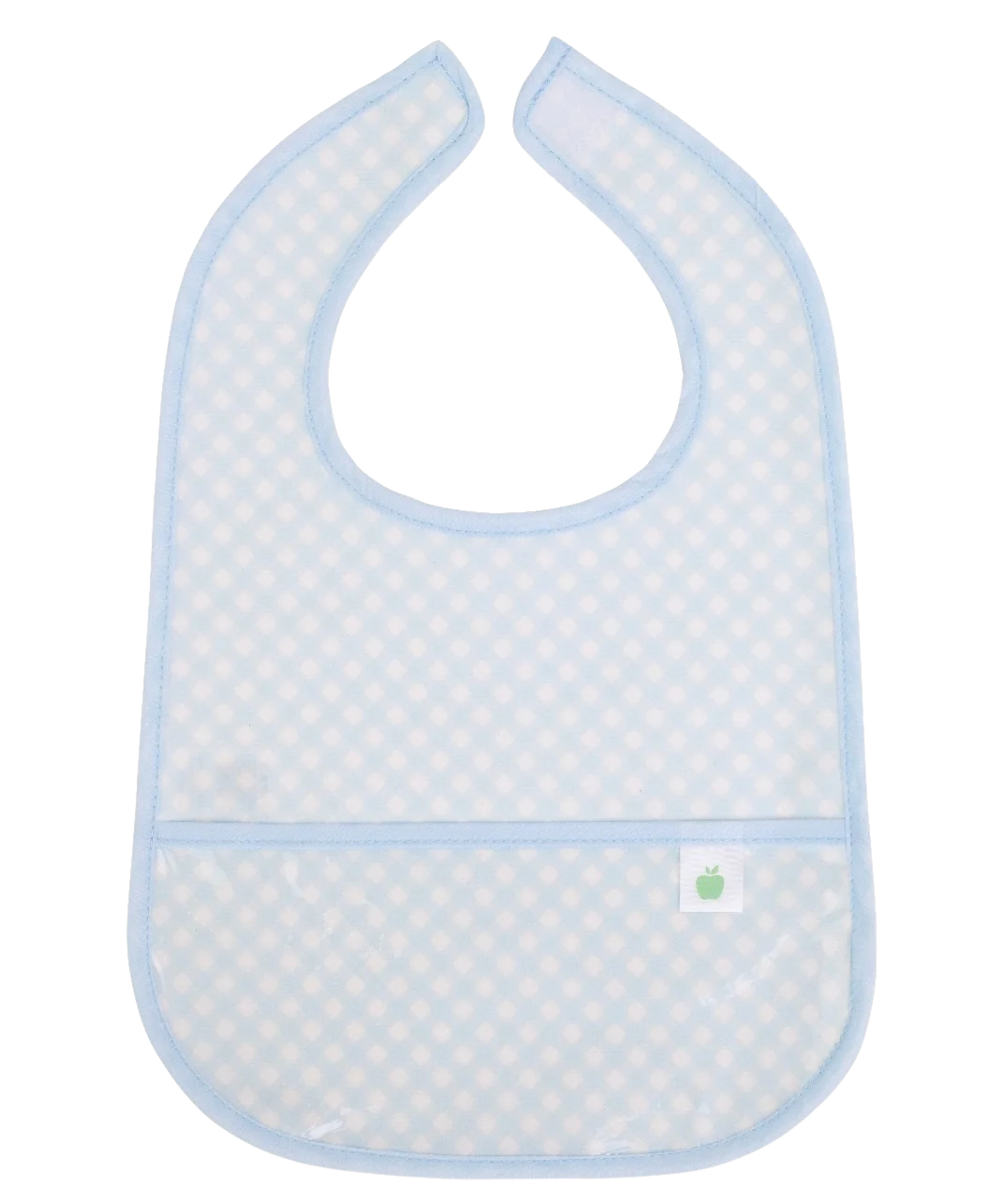 Apple of my Isla The Wipe It Bib: Blue Gingham