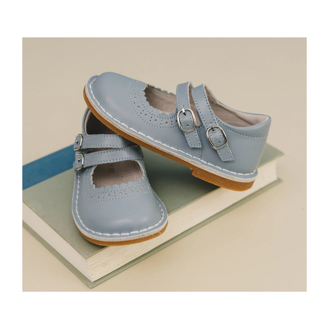 Tatiana Double Strap Mary Janes: Spring Blue