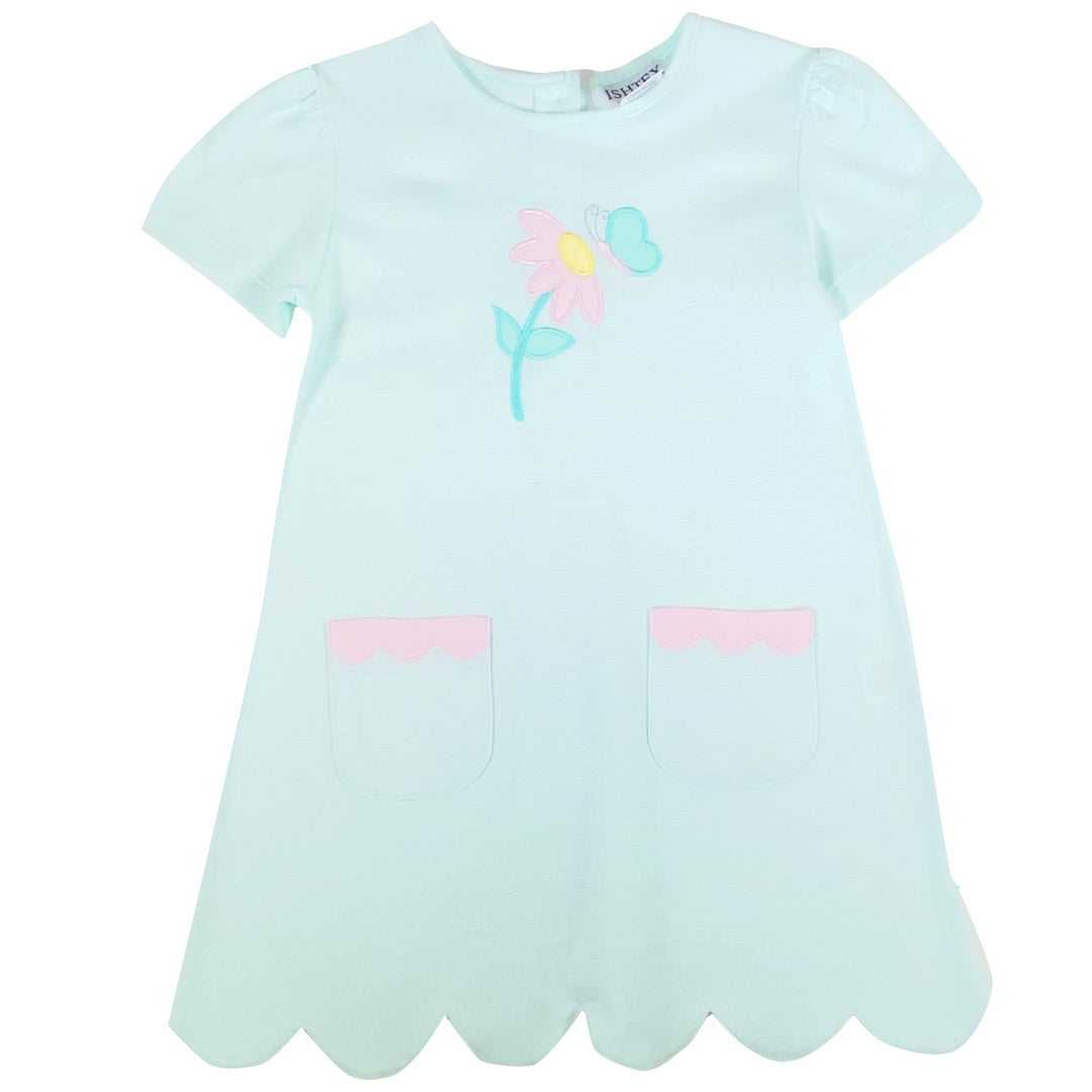 Dress with Butterfly/Flower Applique