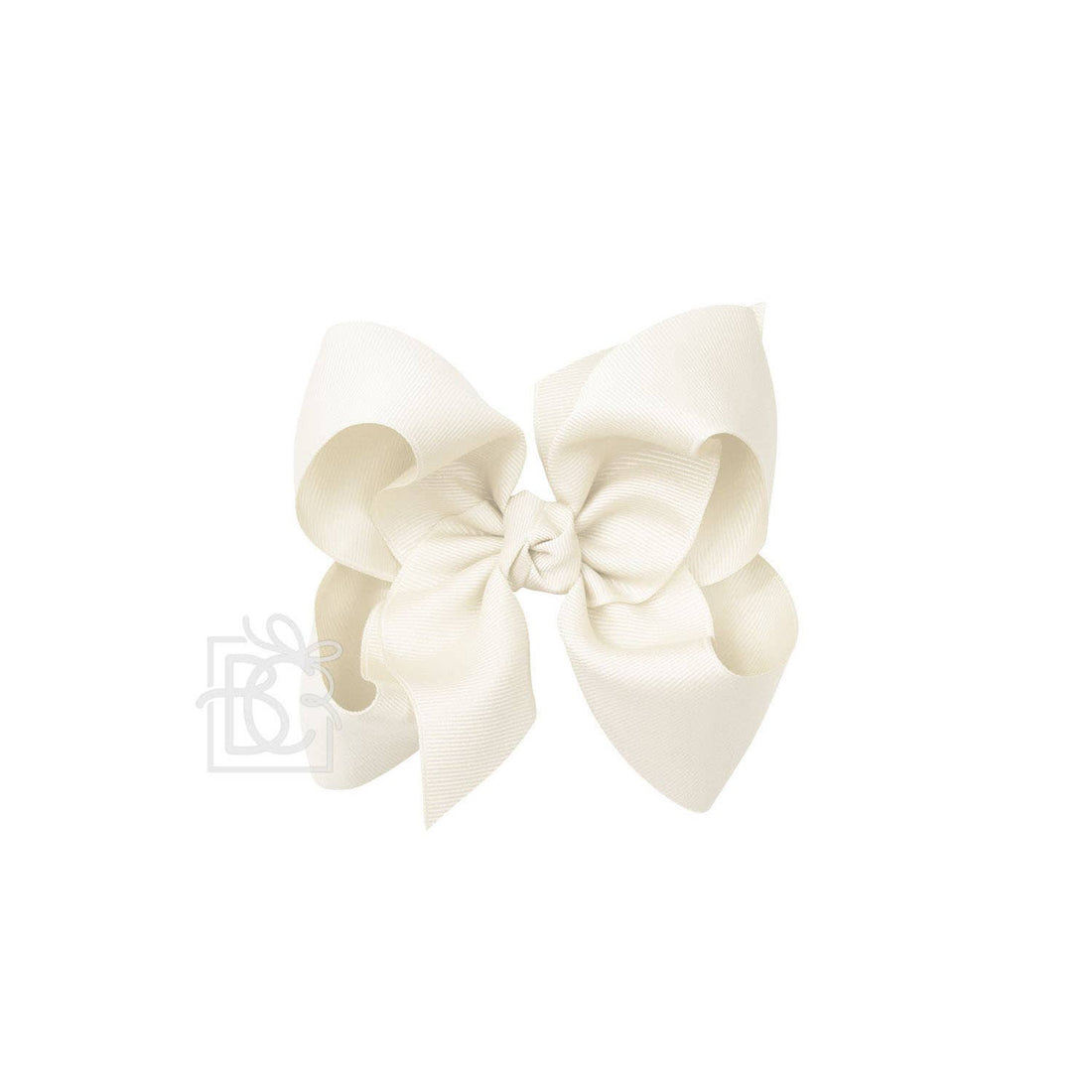 5.5&quot; Hairbow on Alligator Clip: Antique White