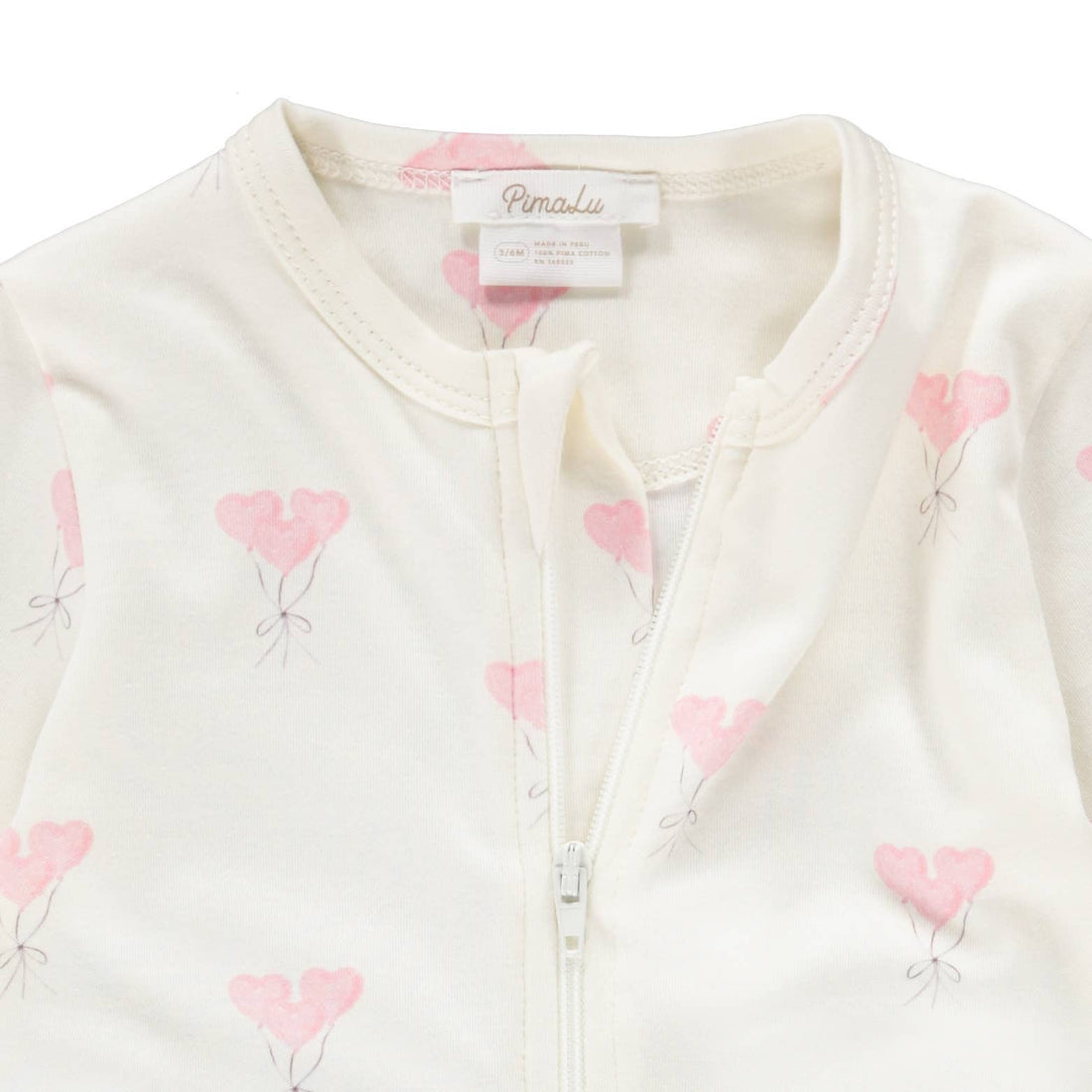 Heart Balloon Zipper Footie