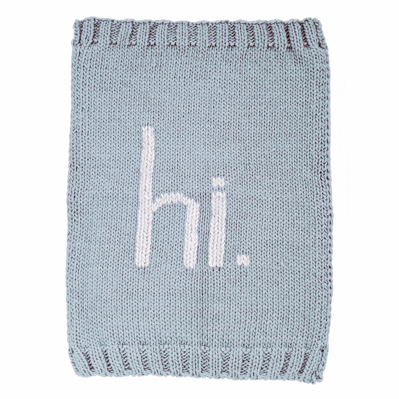 hi. Hand Knit Blanket: Surf Blue