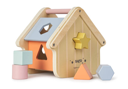 Wooden Shape Sorting House