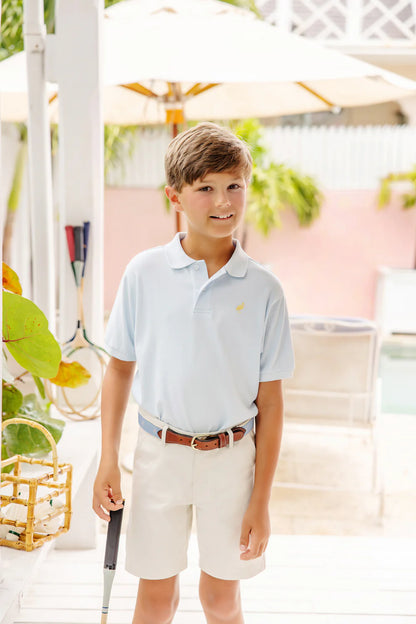 TBBC Short Sleeve Prim &amp; Proper Polo: Buckhead Blue w/Bellport Butter Yellow Stork