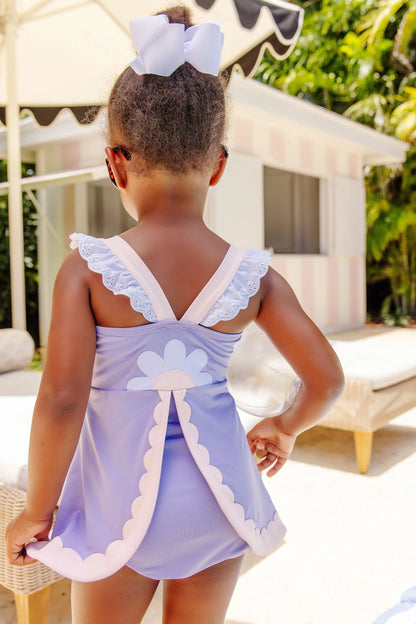 TBBC Sanctuary Scallop Swimsuit: Lauderdale Lavender with Palm Beach pink