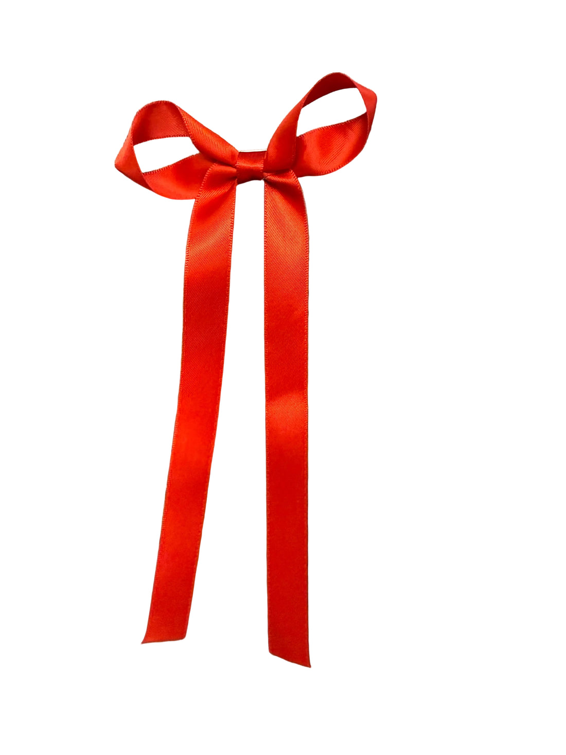 Tiny Satin Bow with Tails: Red